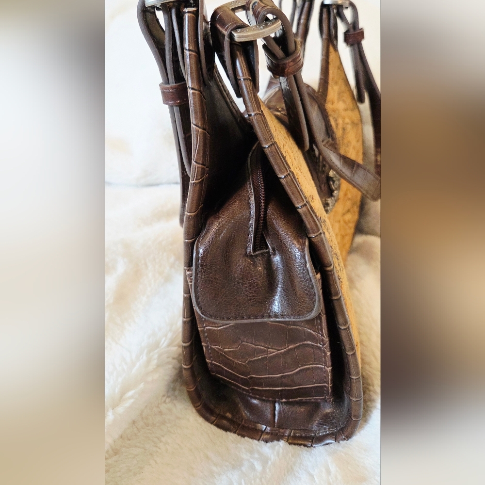 Chic Western Style Brown and Tan Tapestry Bag - Picture 5 of 8